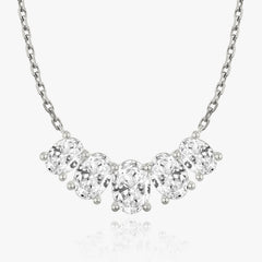 3.50TCW Oval F-VS Lab Grown Diamond Five Stone Necklace