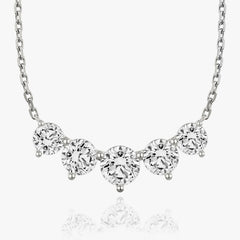 3.50TCW Round F-VS Lab Grown Five Stone Diamond Necklace