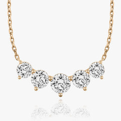 3.50TCW Round F-VS Lab Grown Five Stone Diamond Necklace