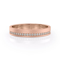 4mm Round Cut Moissanite Men's Diamond Matte Wedding Band