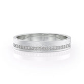 4mm Round Cut Moissanite Men's Diamond Matte Wedding Band