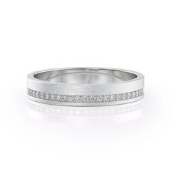 4mm Round Cut Moissanite Men's Diamond Matte Wedding Band