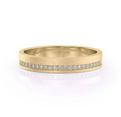4mm Round Cut Moissanite Men's Diamond Matte Wedding Band