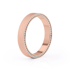 4mm Round Cut Moissanite Men's Diamond Matte Wedding Band