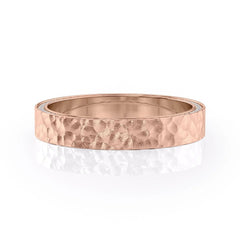 4mm Round Cut Moissanite Men's Diamond Hammered Wedding Band