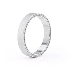 4mm Round Cut Moissanite Men's Diamond Matte Wedding Band