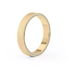 4mm Round Cut Moissanite Men's Diamond Matte Wedding Band