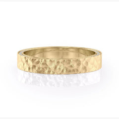 4mm Round Cut Moissanite Men's Diamond Hammered Wedding Band