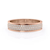5mm Round Cut Three Rows Moissanite Men's Wedding Band