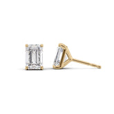 1 Carat emerald Lab-Grown Stud Earrings in 14K Yellow Gold - Image 1