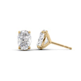 1 Carat oval Lab-Grown Stud Earrings in 14K Yellow Gold - Image 1