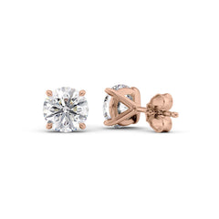 1 CTW Stud Earrings Set With Round Lab Diamonds