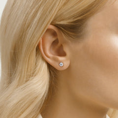 1 CTW Stud Earrings Set With Round Lab Diamonds