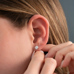 1 CTW Stud Earrings Set With Round Lab Diamonds