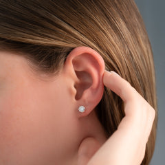 1 CTW Stud Earrings Set With Round Lab Diamonds