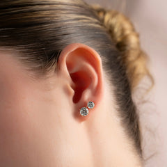 1 CTW Stud Earrings Set With Round Lab Diamonds