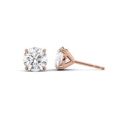 1 CTW Stud Earrings Set With Round Lab Diamonds