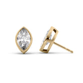 1 Carat marquise Lab-Grown Stud Earrings in 14K Yellow Gold - Image 1