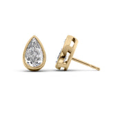 1 Carat pear Lab-Grown Stud Earrings in 14K Yellow Gold - Image 1