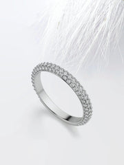 Round Cut Moissanite Micro Pave Diamond Wedding Band