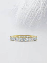 Asscher Cut Moissanite Full Eternity Diamond Wedding Band for Her