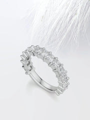 Asscher Cut Moissanite 3/4 Diamond Wedding Band for Women