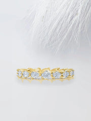 Sideways Pear Cut Moissanite Eternity Diamond Wedding Band