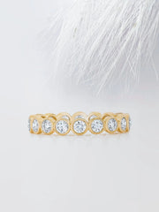 Bezel Set Round Cut Moissanite Eternity Diamond Wedding Band