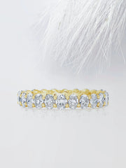 Oval Moissanite Full Eternity Diamond Wedding Band in White Gold