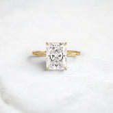 2CT Radiant Cut Pave Moissanite Engagement Ring, Infinity Band
