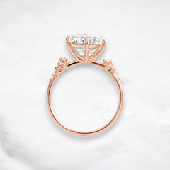 2CT Round Cut Cluster Moissanite Engagement Ring Floating Accent Stones