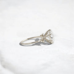 2CT Round Cut Cluster Moissanite Engagement Ring Floating Accent Stones