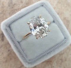 4.03ct Oval G-VS1 Lag Grown Diamond Solitaire Engagement Ring