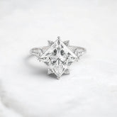 2CT Princess Cut Moissanite Cluster Engagement Ring with Four Prong Setting
