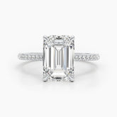 4.5ct Emerald G-VS Pave Lab Grown Diamond Engagement Ring