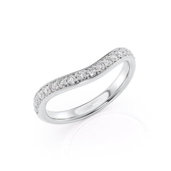 3mm Round Cut Curved Moissanite Men's Diamond Wedding Band