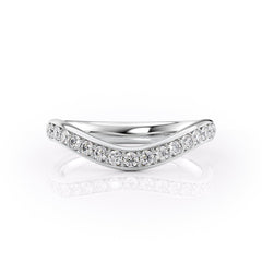 3mm Round Cut Curved Moissanite Men's Diamond Wedding Band