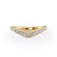 3mm Round Cut Curved Moissanite Men's Diamond Wedding Band