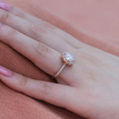 2.30CT Vintage Floral Cushion Cut Moissanite Halo Bridal Engagement Ring Set