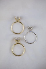 3.0CT Cushion Cut Hidden Halo Moissanite Engagement Ring