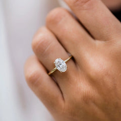 1.85CT Oval Cut Moissanite Solitaire Engagement Ring