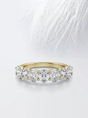 Oval Cut Moissanite Seven Stone Diamond Wedding Band