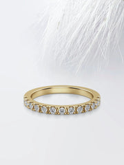 Round Cut Moissanite Half Eternity Diamond Wedding Band