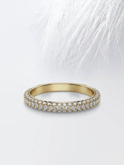 Round Cut Moissanite Micro Pave Diamond Wedding Band