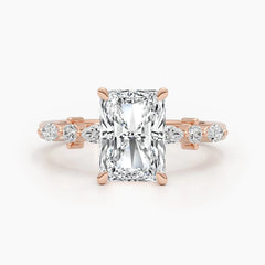 4ct Radiant G- VS Lab Grown Diamond Dainty Engagement Ring