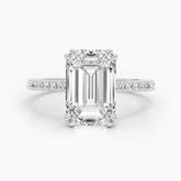 5.02ct Emerald G- VS Lab Grown Diamond Hidden Halo Engagement Ring