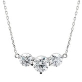 Round Cut Three Stone Diamond Moissanite Necklace for Her