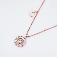 " C " Letter Moissanite Diamond Necklace for Women