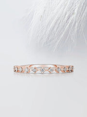1.0mm Round Cut Moissanite Petite Diamond Wedding Band