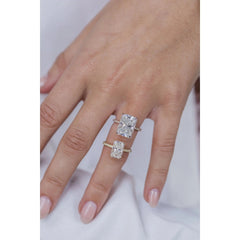3.0CT Radiant Cut Hidden Halo Moissanite Engagement Ring